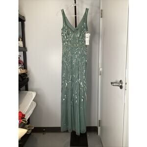 Aidan Mattox Women’s Fully Beaded Mermaid Gown MD1E208823 Dark Sage - Size 2 New